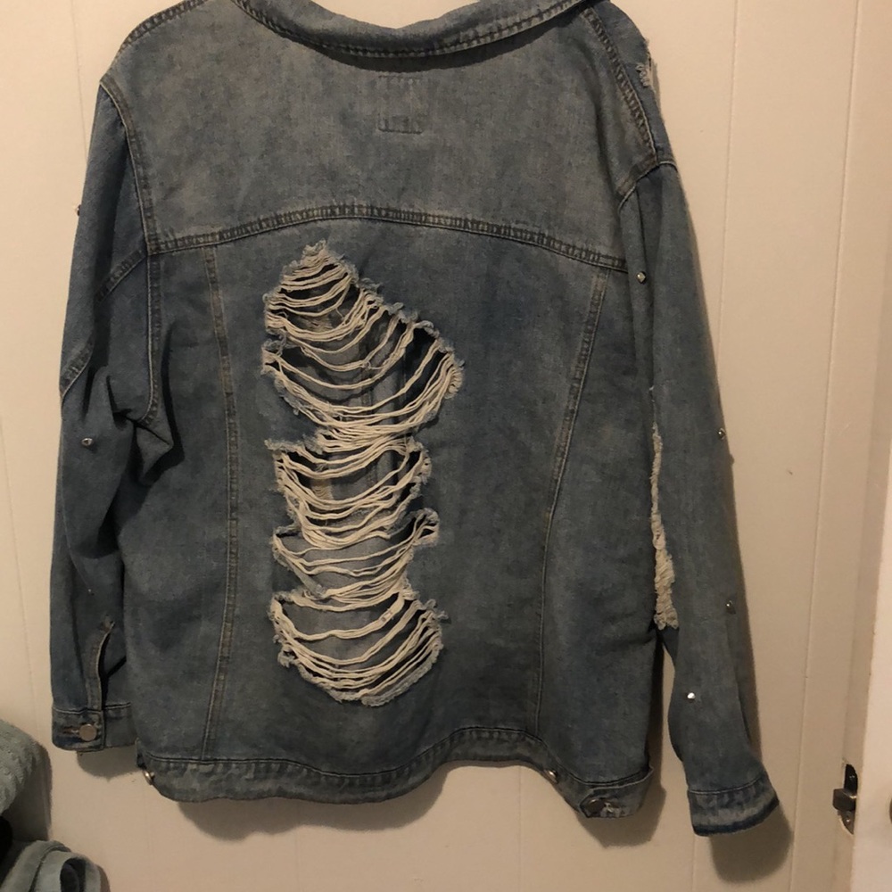 Distressed Denim Jacket - image 5